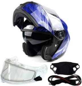 Modular Full Face Snowmobile Helmet With Heated Shield