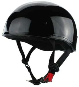 S.O.A. Gloss Black Half Head Motorcycle Helmet DOT Approved